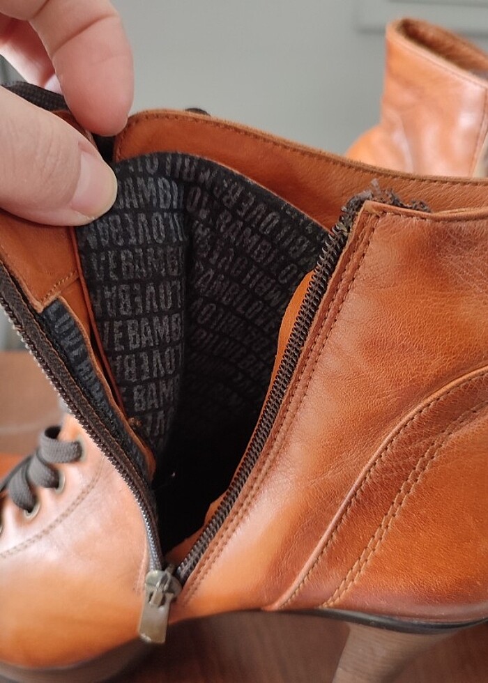 Hakiki deri kısa çizme - Görsel 4