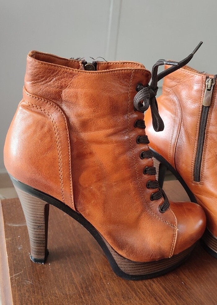 Hakiki deri kısa çizme - Görsel 2