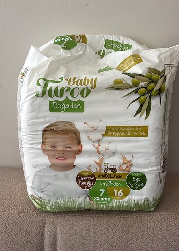Baby Turco Doğadan Bebek Bezi XXL 16'lı