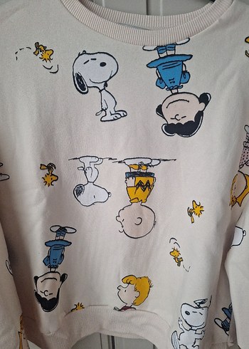 LC Waikiki Pamuklu Beyaz Baskılı Kadın Sweatshirt