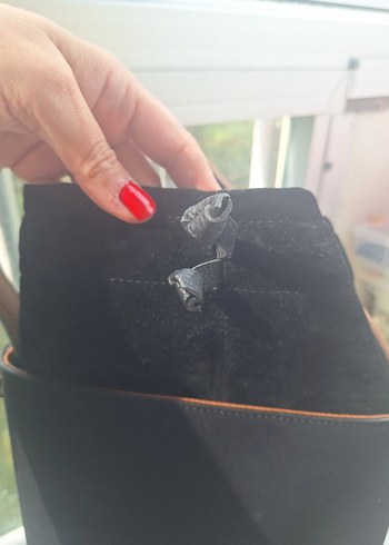 Beden Siyah Süet Kadın Omuz Çantası