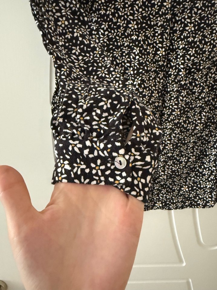 Küçük çiçek desenli kısa bluz tunik - Görsel 3