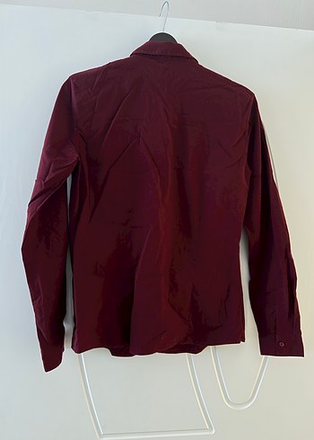 Bordo Uzun Kollu Kadın Gömlek defacto marka - Görsel 2