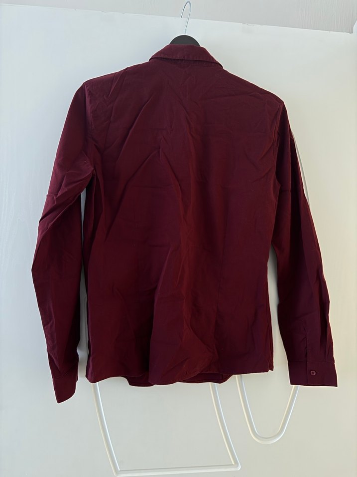 Bordo Uzun Kollu Kadın Gömlek defacto marka - Görsel 2