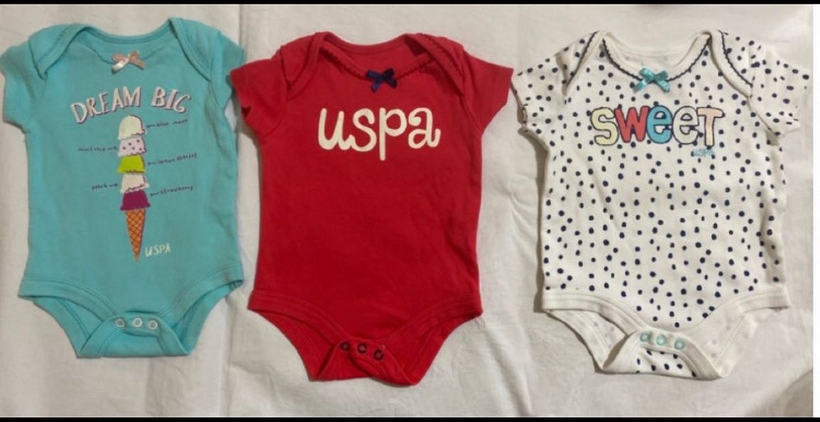 US POLO Renkli Baskılı Kız Bebek Kısa Kollu Body - Görsel 2