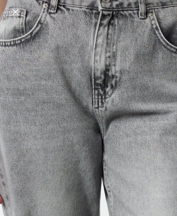 Gri Düğmeli Regular Fit Kadın Jean - Görsel 3