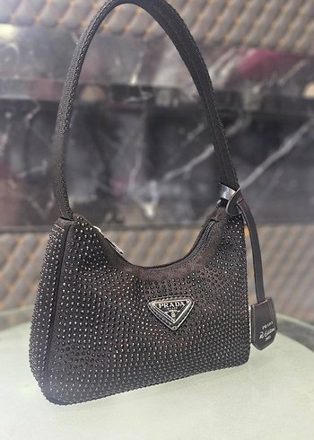 Diğer Parlak Siyah Payetli Prada Kadın Çanta
