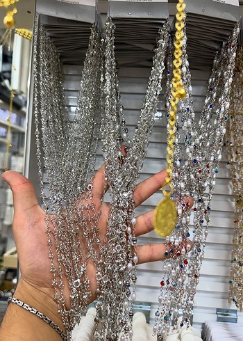 Renkli Taşlı Zincir Detaylı Kadın El Zinciri - Görsel 11