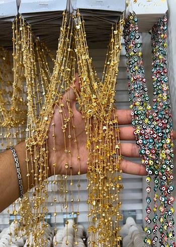 Renkli Taşlı Zincir Detaylı Kadın El Zinciri - Görsel 10