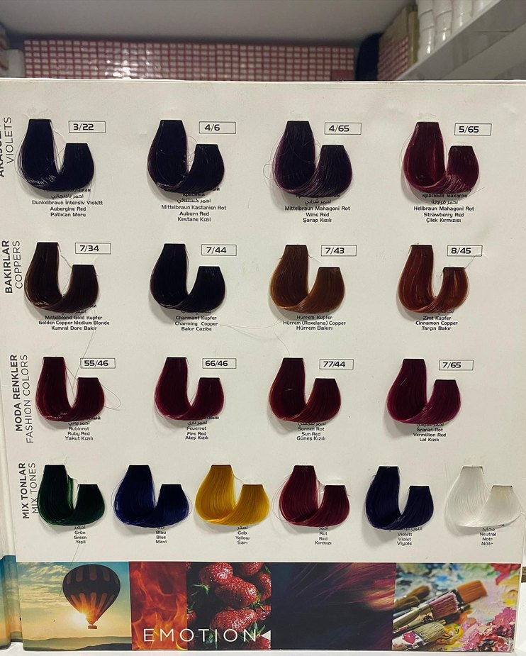 Saç Boyası Renk Kartelası - Görsel 3