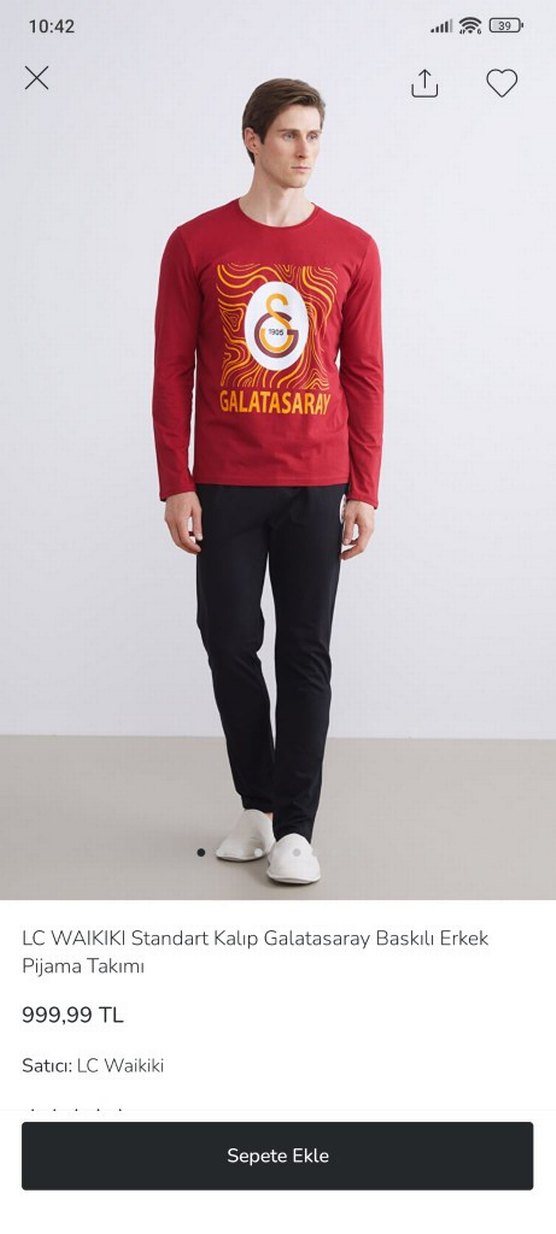 LC Waikiki Galatasaray Baskılı Erkek Pijama Takımı - Görsel 2