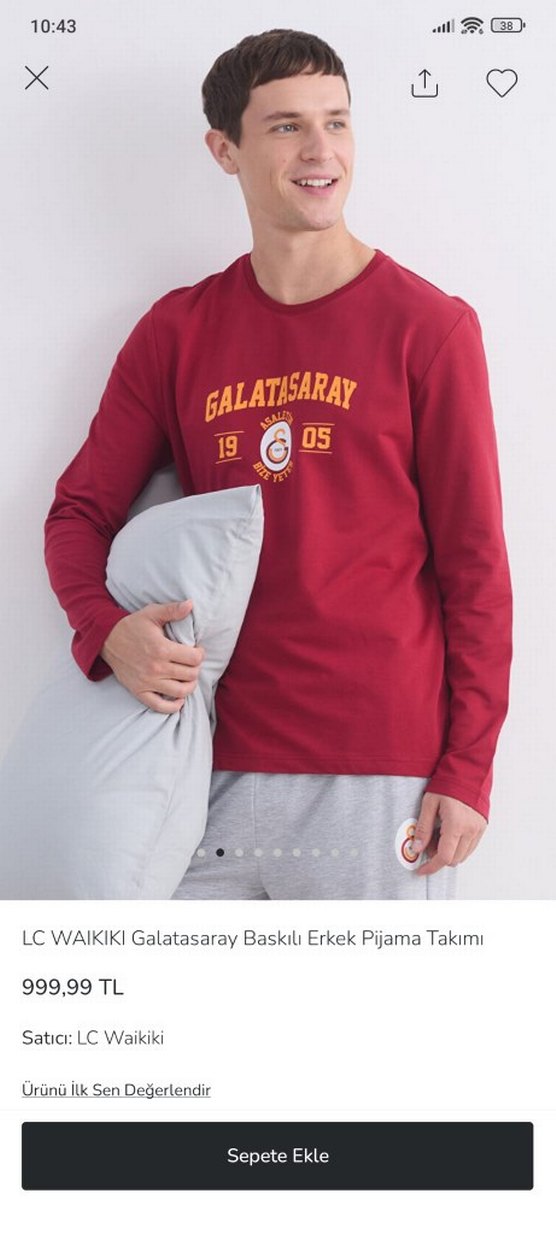 LC Waikiki Galatasaray Baskılı Erkek Pijama Takımı - Görsel 3
