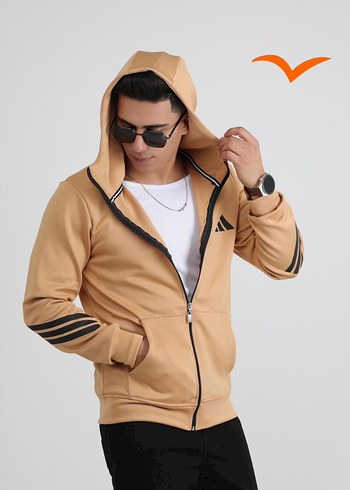 Kapüşonlu Erkek Haki Spor Ceket - Görsel 6