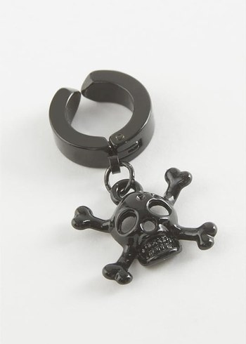 Gri Erkek Kurukafa Küpe - Görsel 2