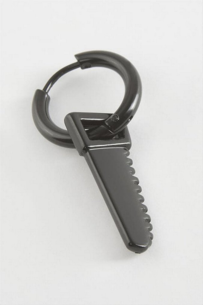 Gri Erkek Kurukafa Küpe - Görsel 4