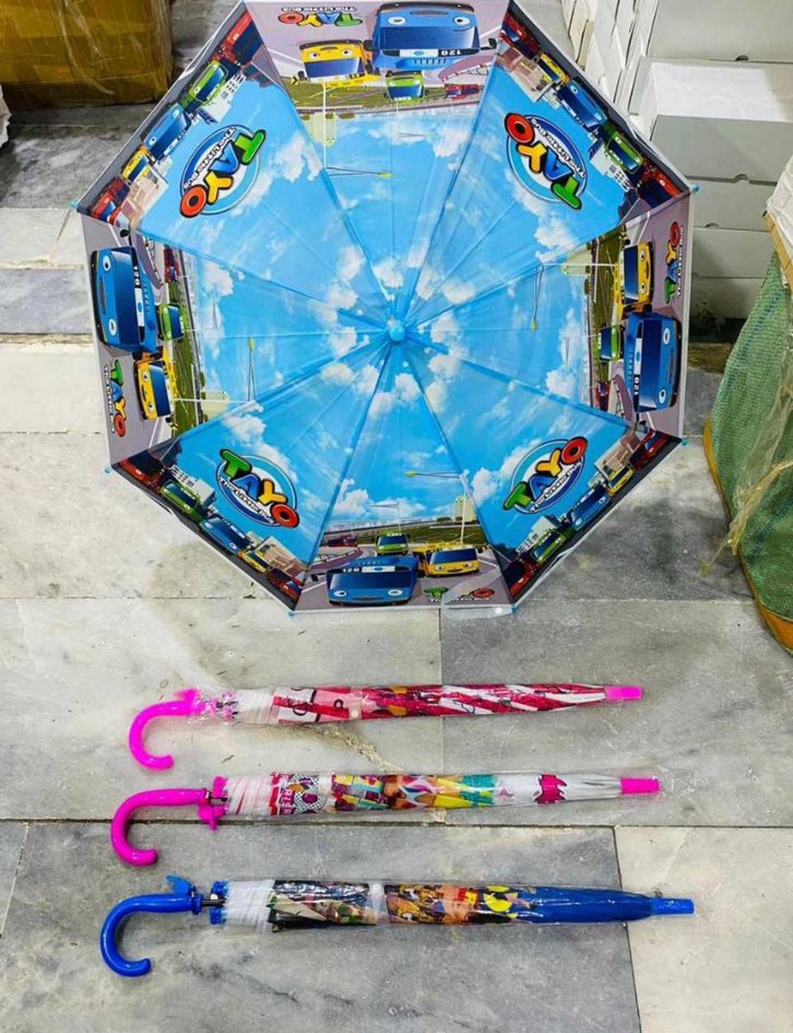 Renkli Hello Kitty Püsküllü Kadın Şemsiye - Görsel 2