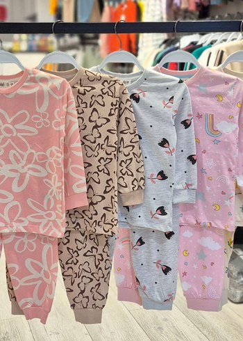 Çocuk Renkli Bağlama Desenli Pijama Takımları - Görsel 3