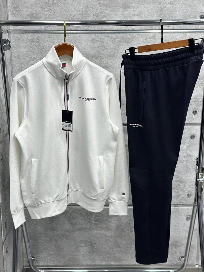 Beyaz Fermuarlı Erkek Eşofman Altı - Görsel 2