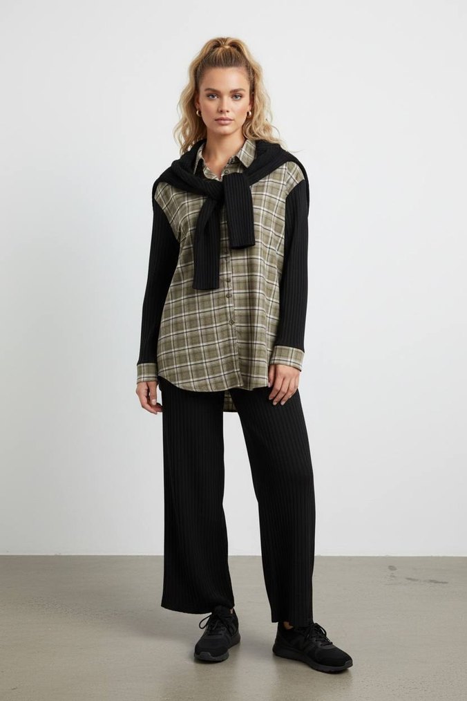 Kadın Bej Gömlek - Ofis ve Günlük - Görsel 2