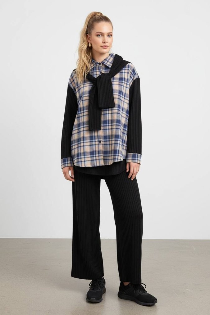 Kadın Bej Gömlek - Ofis ve Günlük - Görsel 3