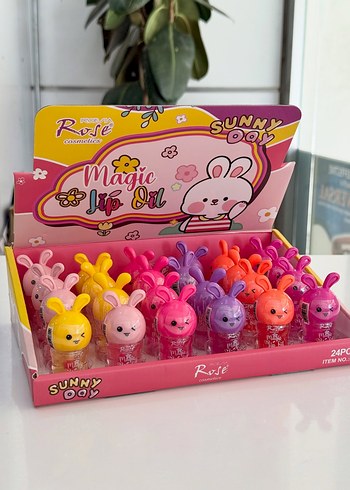 Renkli Tavşan Figürlü Dudak Parlatıcısı - Görsel 3