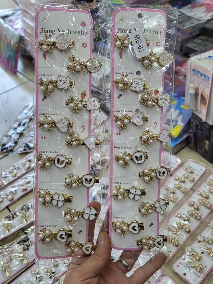 Boncuklu Çiçekli Çocuk Saç Tokası Seti - Görsel 5