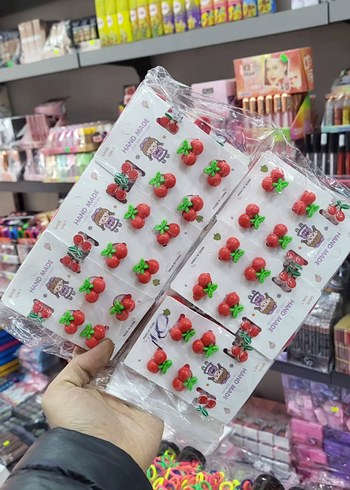 Renkli Desenli Kurdeleli Çocuk Saç Tokaları - Görsel 2