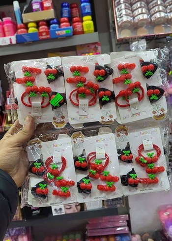 Renkli Desenli Kurdeleli Çocuk Saç Tokaları - Görsel 4