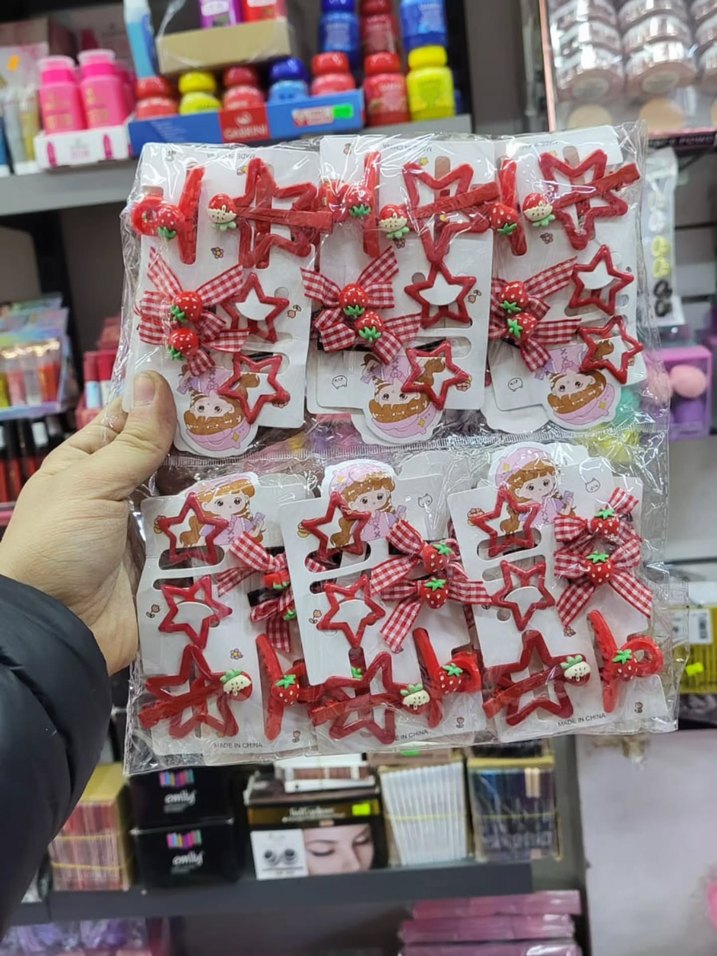 Renkli Desenli Kurdeleli Çocuk Saç Tokaları - Görsel 3