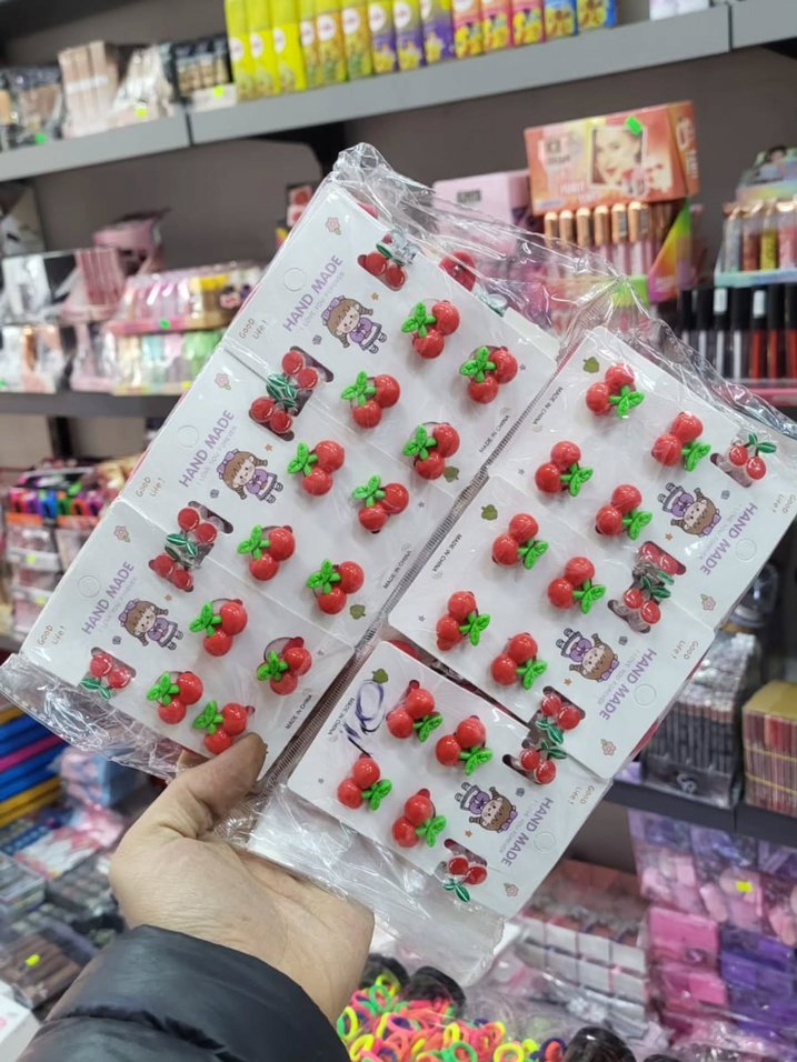 Renkli Desenli Kurdeleli Çocuk Saç Tokaları - Görsel 2