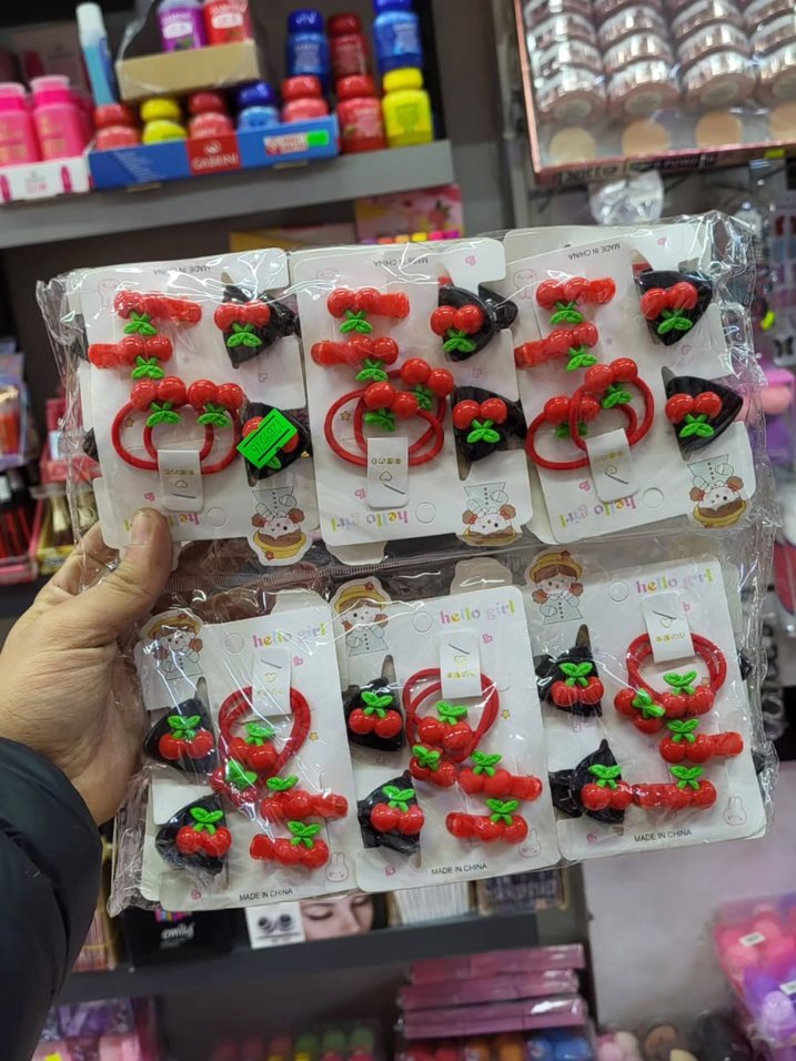 Renkli Desenli Kurdeleli Çocuk Saç Tokaları - Görsel 4