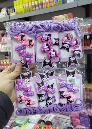 Renkli Rock Punk Desenli Lastikli Çocuk Saç Tokaları - Görsel 3