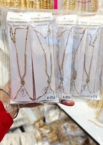 Altın Renk Zincir Detaylı Kadın El Zinciri - Görsel 7