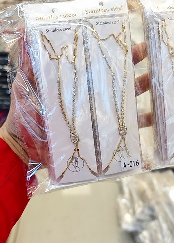 Altın Renk Zincir Detaylı Kadın El Zinciri - Görsel 2