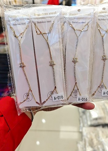 Altın Renk Zincir Detaylı Kadın El Zinciri - Görsel 5