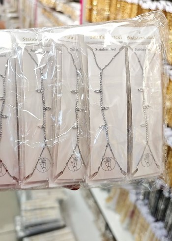 Altın Renk Zincir Detaylı Kadın El Zinciri - Görsel 16