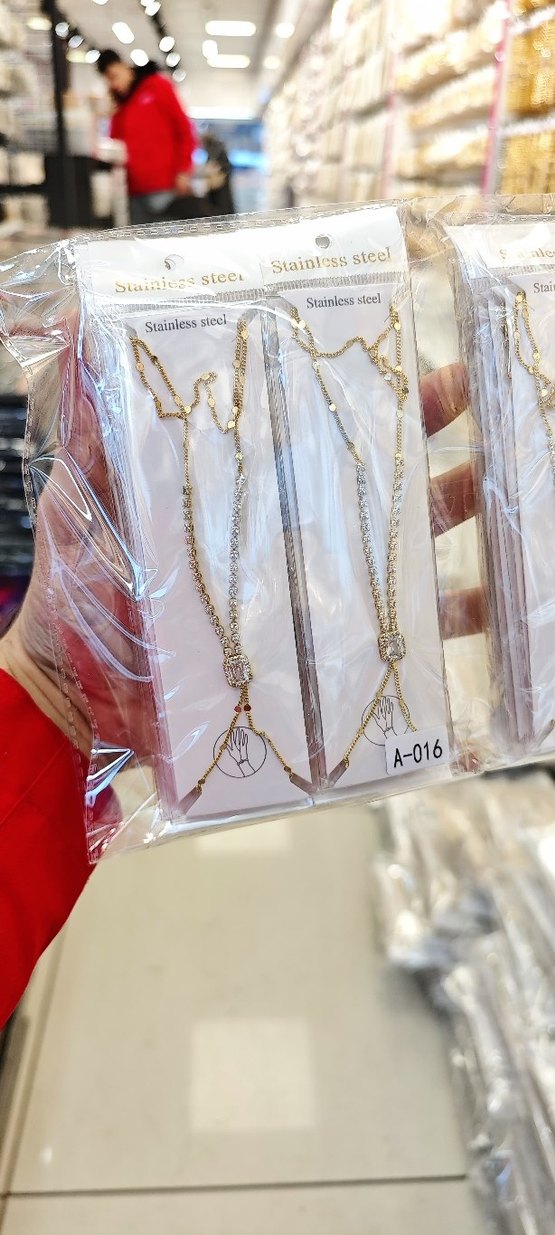 Altın Renk Zincir Detaylı Kadın El Zinciri - Görsel 2