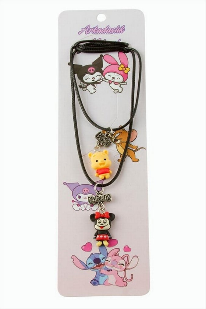 Renkli Boncuklu Rock Punk Çocuk Kolyesi - Görsel 3