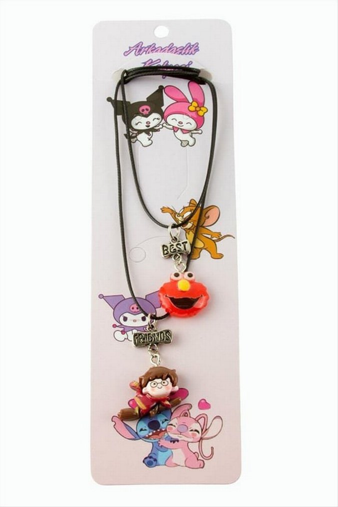 Renkli Boncuklu Rock Punk Çocuk Kolyesi - Görsel 2