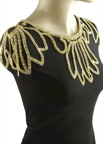 Altın Renkli Boncuklu Vücut Zinciri - Görsel 8