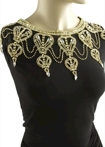 Altın Renkli Boncuklu Vücut Zinciri - Görsel 3