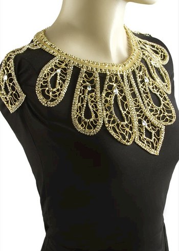 Altın Renkli Boncuklu Vücut Zinciri - Görsel 6