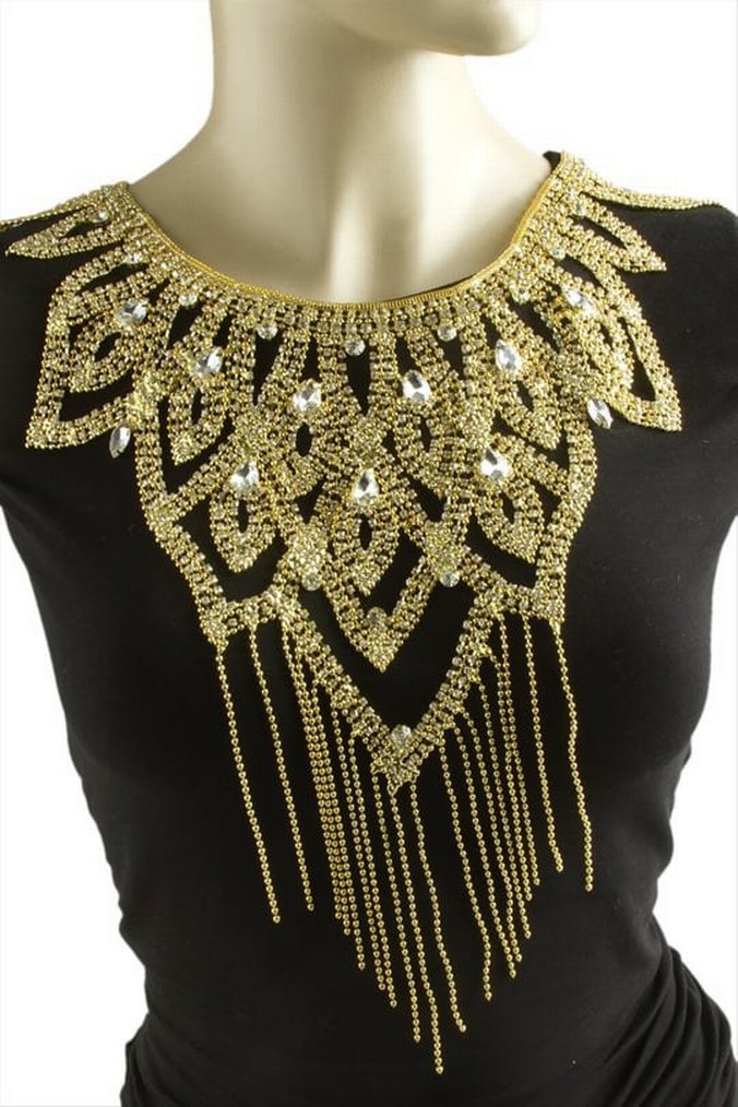 Altın Renkli Boncuklu Vücut Zinciri - Görsel 4