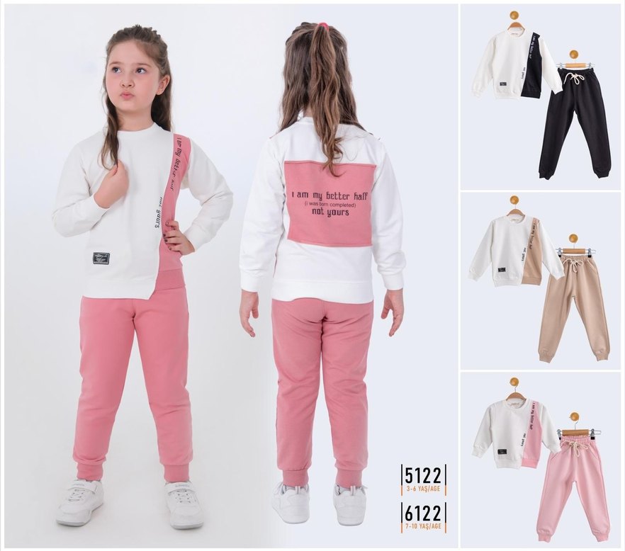 Kız Çocuk Pembe 
3 ile 10 yaş çocuk takım A kalite fiyat 600 TL - Görsel 2