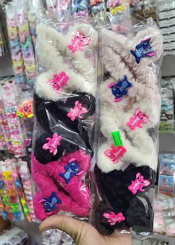 Renkli Nakışlı Çocuk Saç Bantları Velcro - Görsel 2