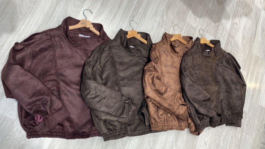 Kahverengi Deri Kadın Ceket Yüksek Yaka - Görsel 5