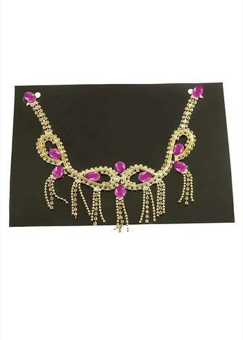 Mor Taş Detaylı Zincir Vücut Aksesuarı - Görsel 2