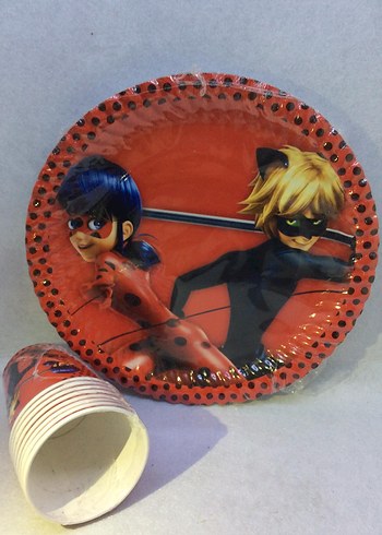 Siyah Baskılı Tabak ve Bardak Seti - Görsel 14