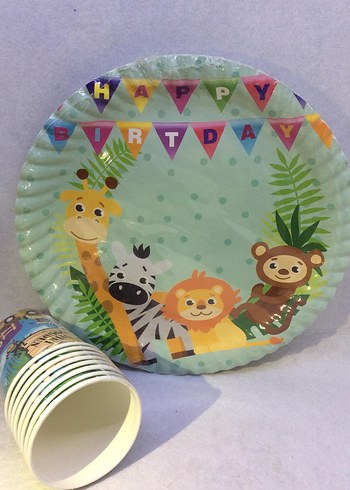 Siyah Baskılı Tabak ve Bardak Seti - Görsel 10