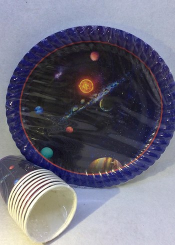 Siyah Baskılı Tabak ve Bardak Seti - Görsel 6